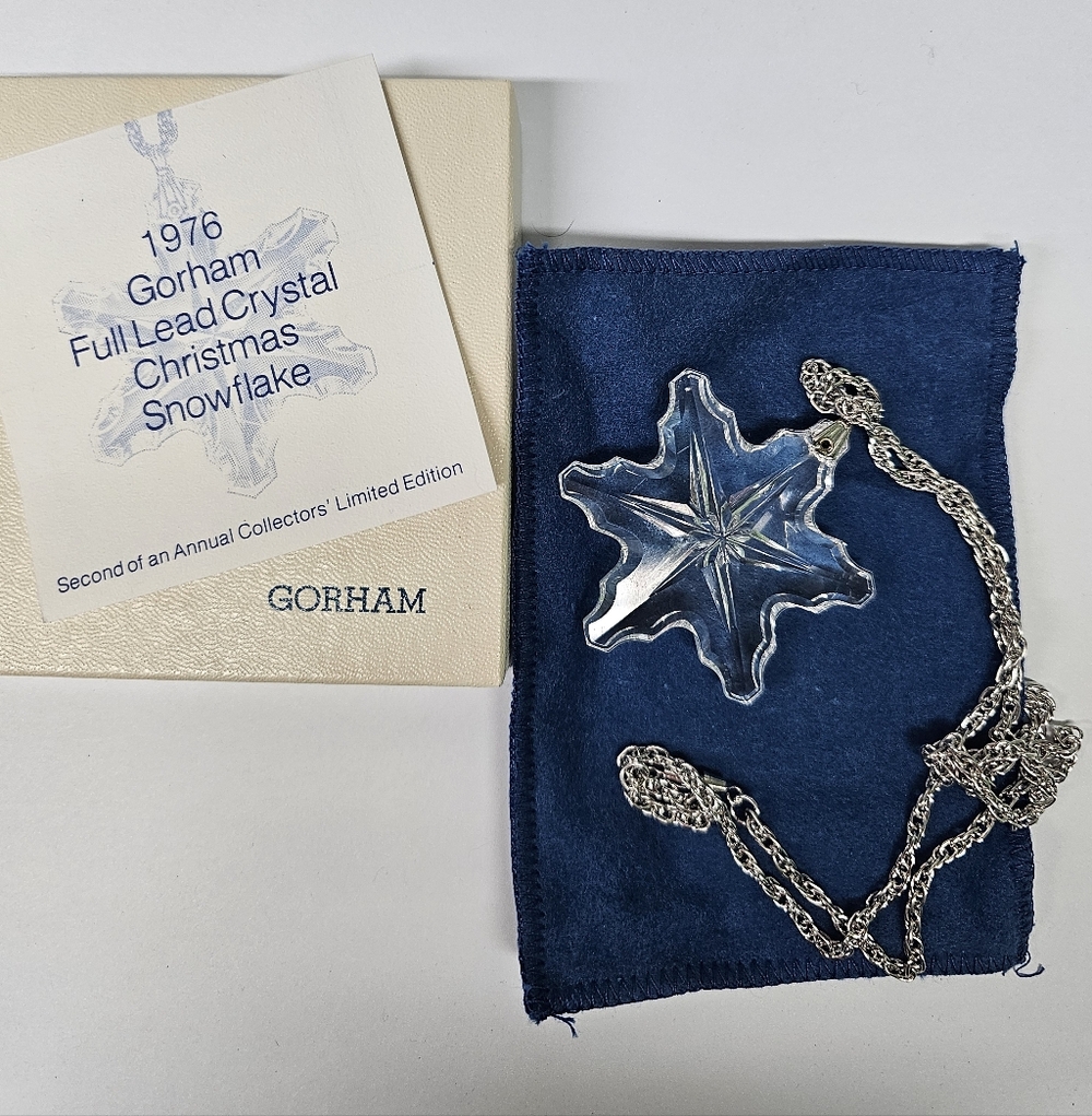 Gorham Silver and Crystal Snowflake Necklace